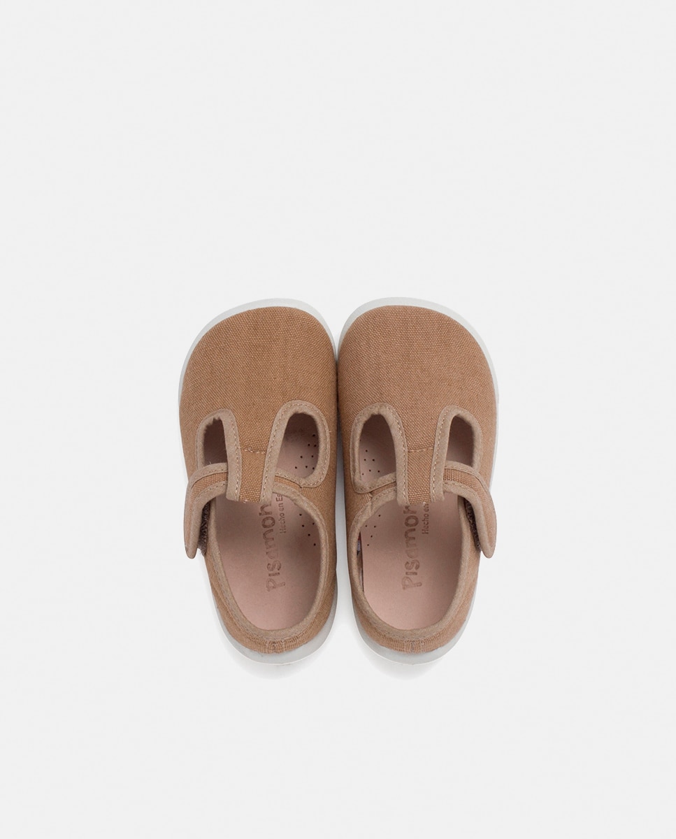 Sapatos de Presilha Tipo Barefoot com Tira Aderente - Azul-Escuro Pisamonas Taupe-4