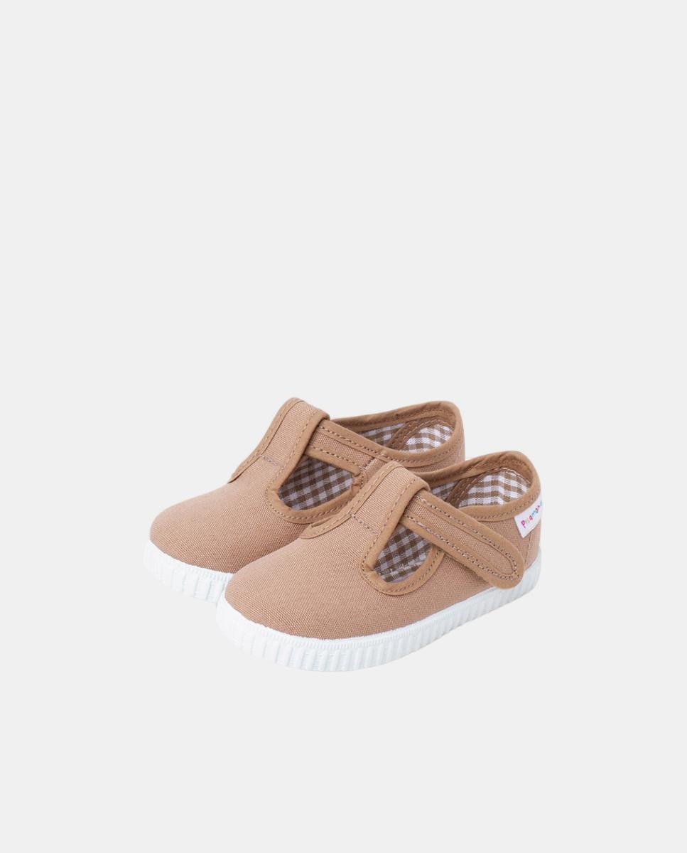 Botas de Criança com Fita Adesiva Tipo Sapatilhas - Taupe Pisamonas Taupe-3