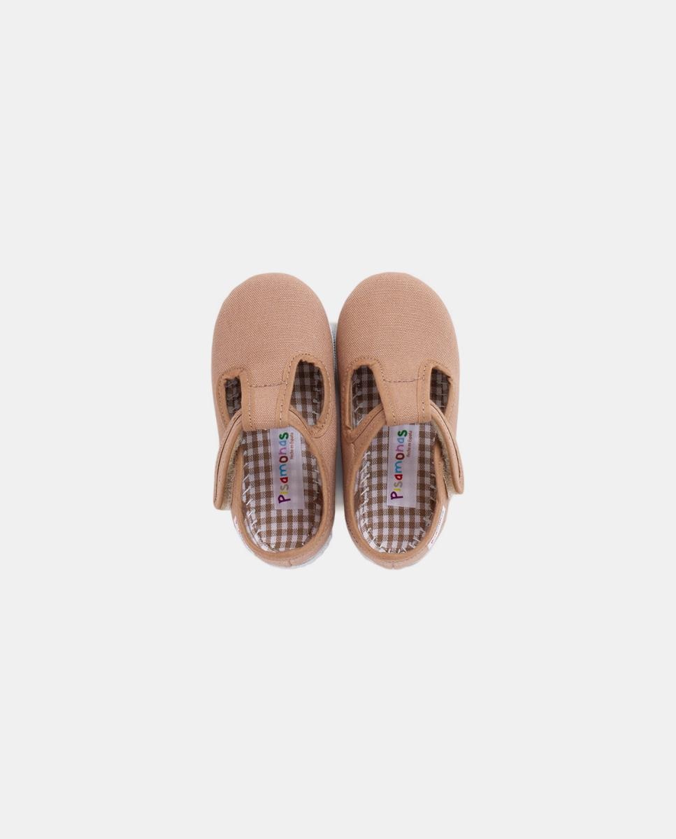 Botas de Criança com Fita Adesiva Tipo Sapatilhas - Taupe Pisamonas Taupe-4