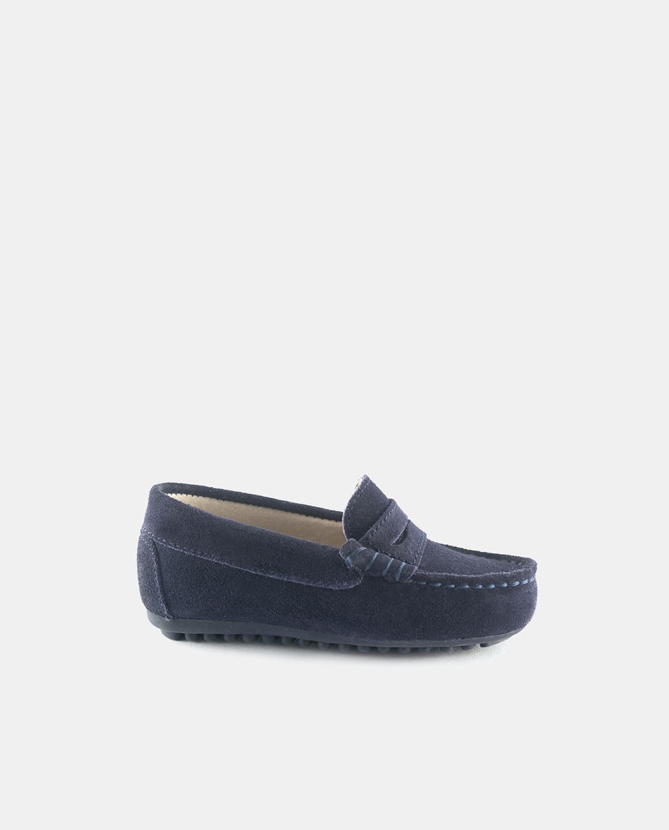 Mocasines de bebé niño en serraje con antifaz - AJJS Estilo - Azul marino Azul marino-1