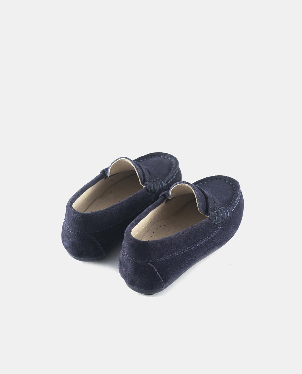 Mocasines de bebé niño en serraje con antifaz - AJJS Estilo - Azul marino Azul marino-3