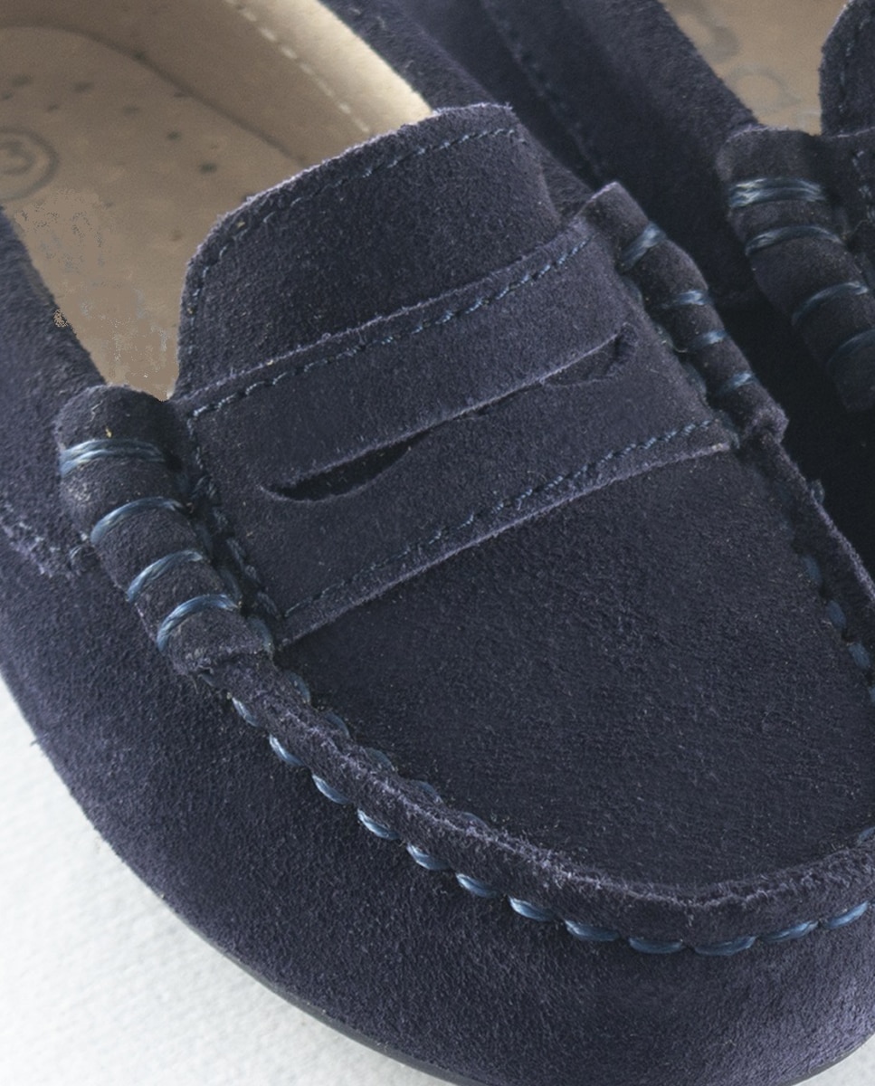 Mocasines de bebé niño en serraje con antifaz - AJJS Estilo - Azul marino Azul marino-5