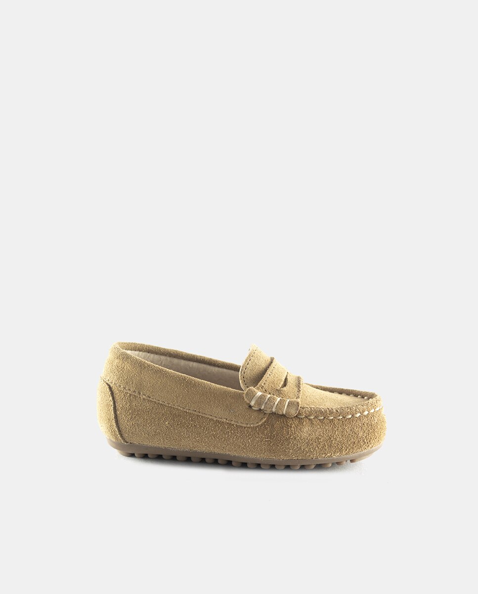 Mocasines de bebé niño en serraje con antifaz - AJJS Estilo - Beige Beige-1