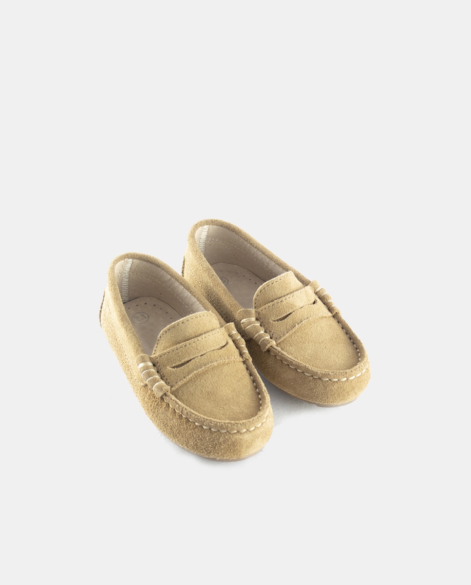 Mocasines de bebé niño en serraje con antifaz - AJJS Estilo - Beige Beige-2