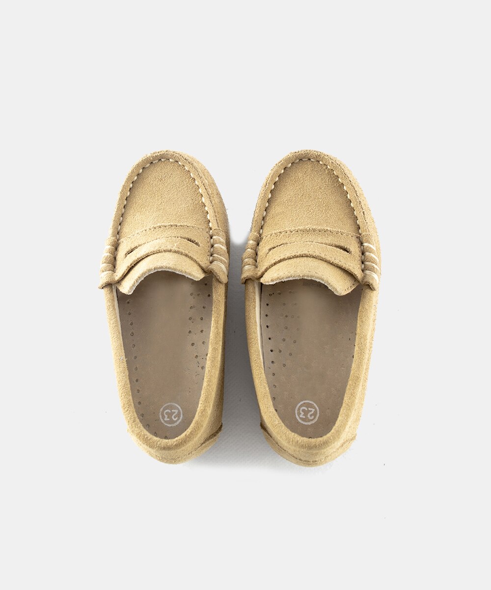 Mocasines de bebé niño en serraje con antifaz - AJJS Estilo - Beige Beige-4