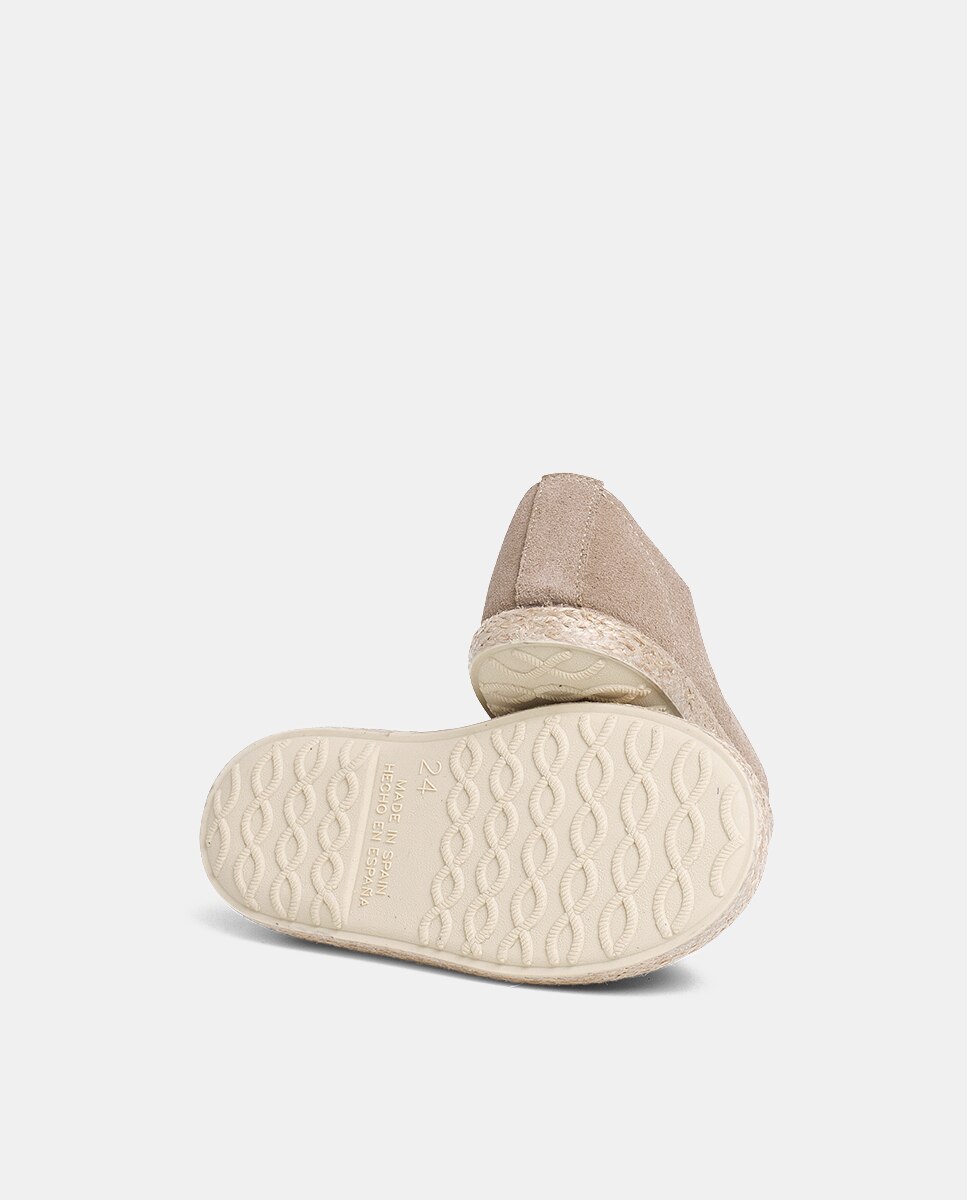 Zapatillas Cordones Serraje y Yute Niños en beige/nude - Pisamonas - Topo Topo-3