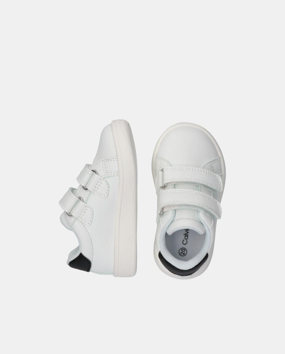Sapatilhas Básicas com Velcros Branco-3