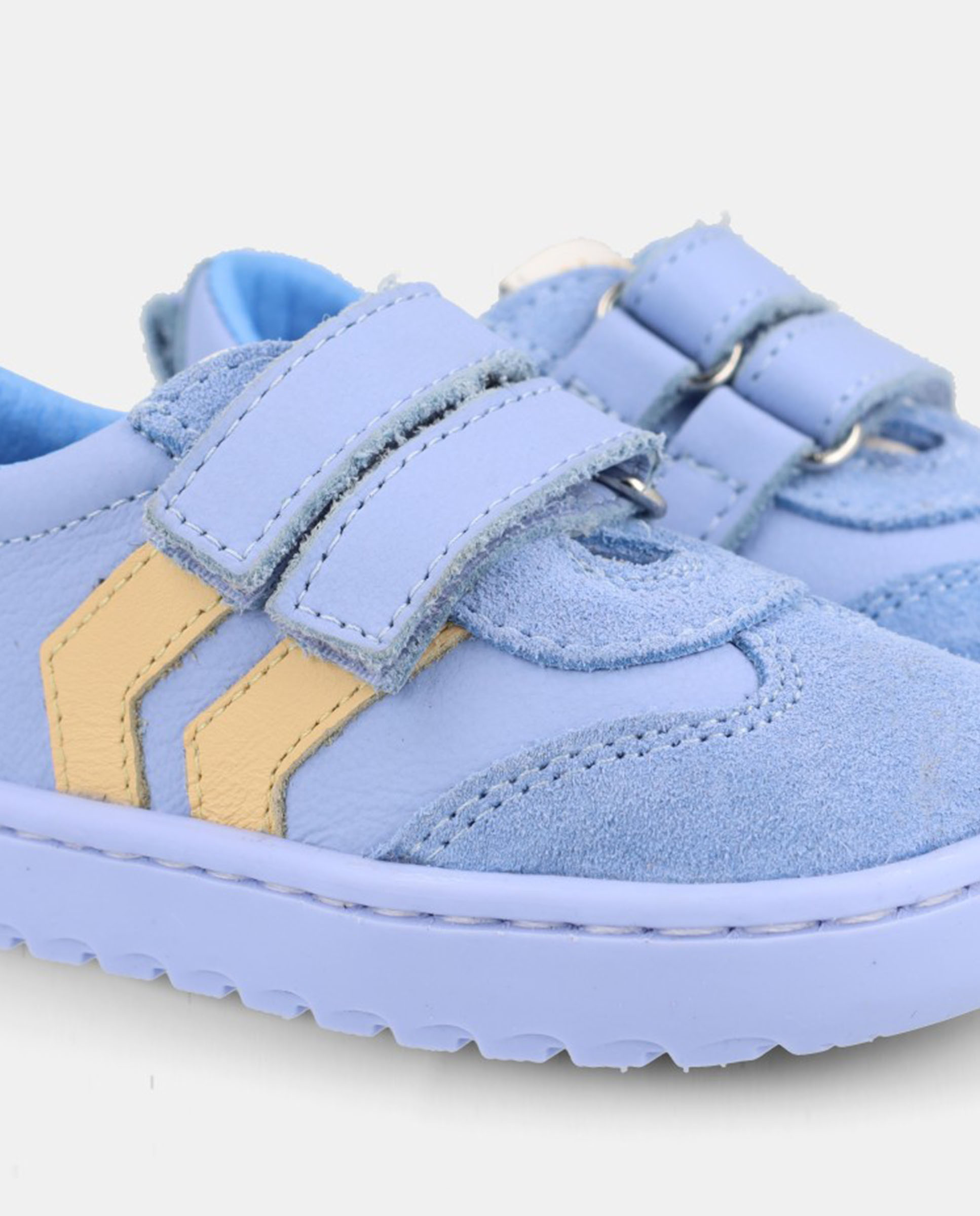 Sapatilhas de Bebé com Atacadores Elásticos e Fecho de Velcro Blanditos Azul-claro-3