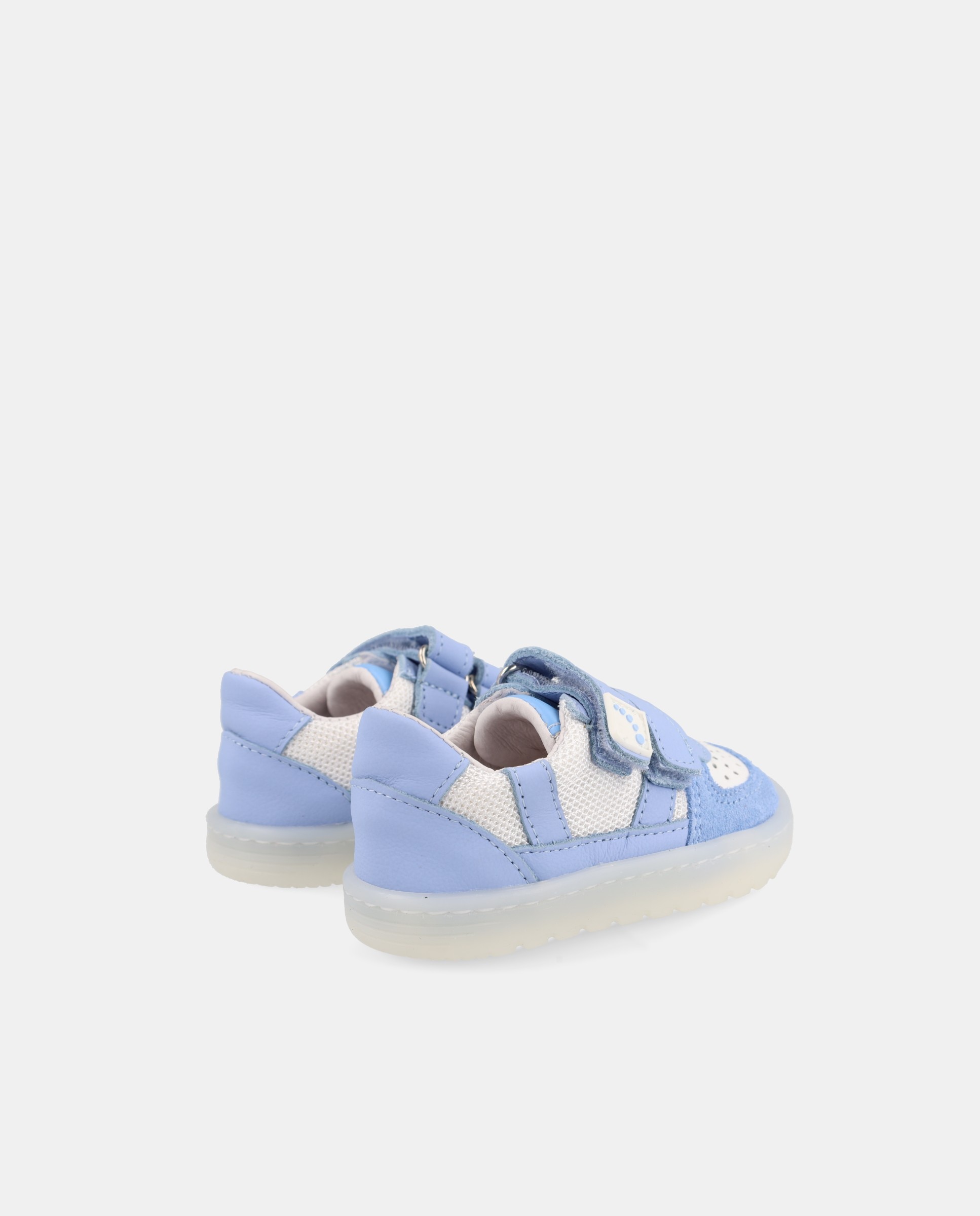 Sapatilhas Barefoot de Velcro Duplo com Rede Blanditos Azul-claro-3
