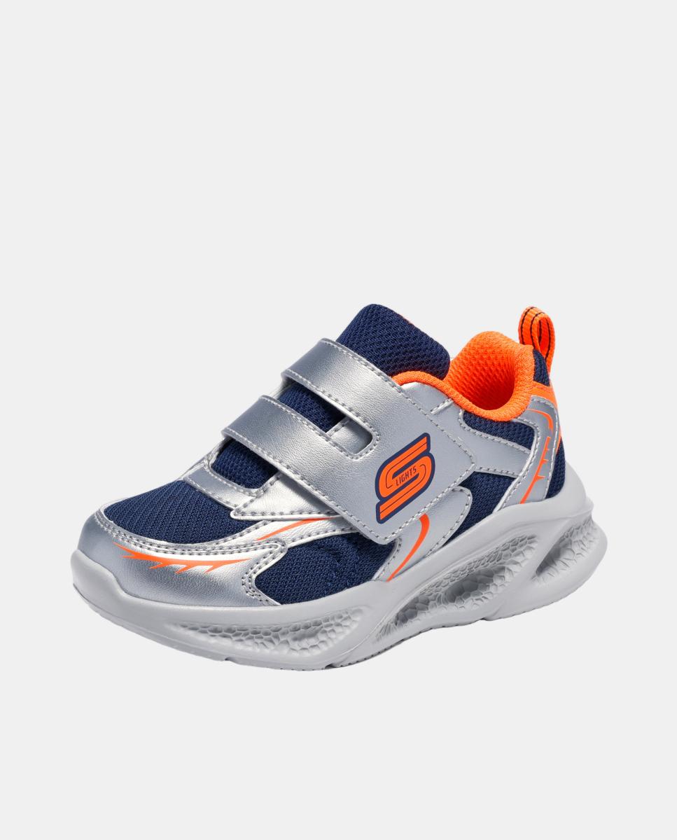 Sapatilhas com Luzes e Velcro Duplo Skechers Azul-marinho-2