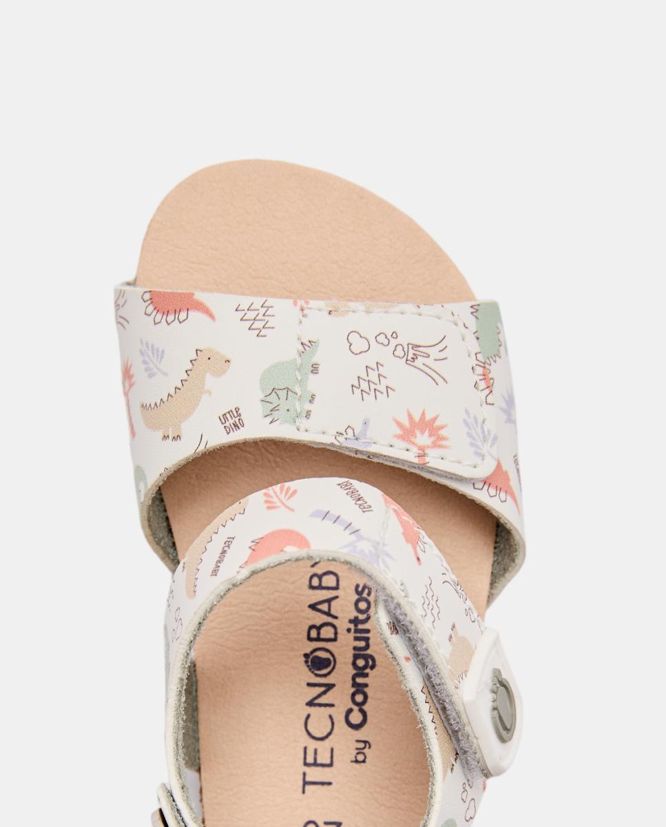 Sandálias Bio Respeitadoras com Estampado de Dinossauros TECNOBABY BY CONGUITOS Multicolor-3
