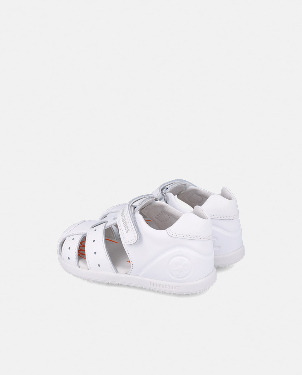 Sandálias em Pele com Velcro Biomecanics Branco-3