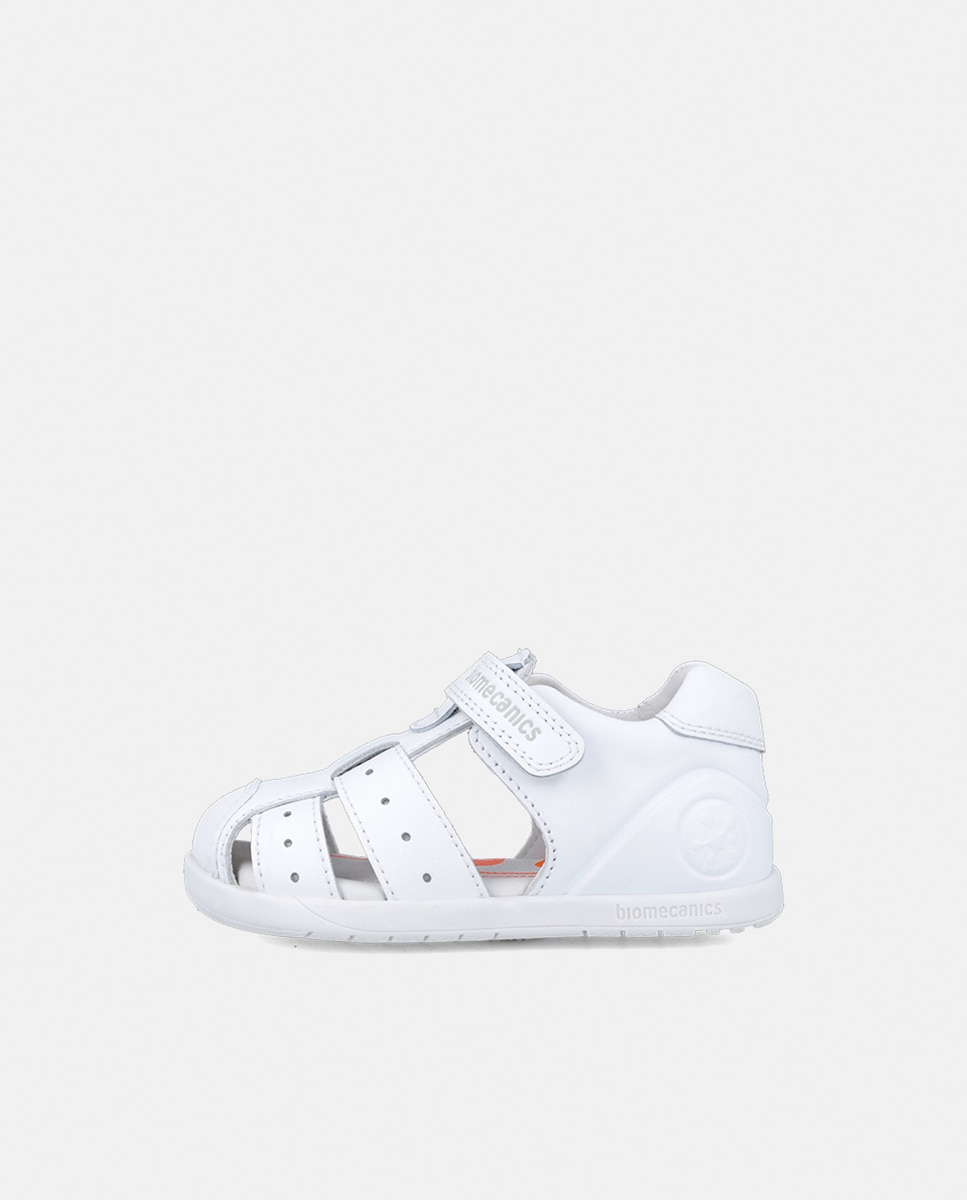 Sandálias em Pele com Velcro Biomecanics Branco-5