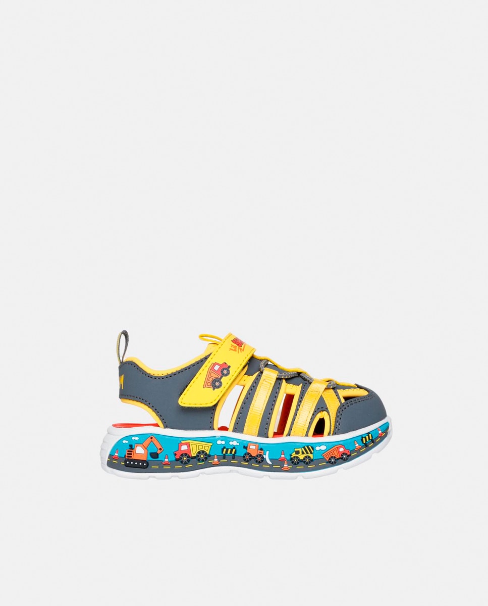 Sandálias Fechadas com Ajuste de Velcro Skechers Mostarda-1