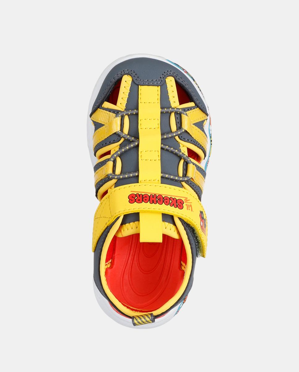 Sandálias Fechadas com Ajuste de Velcro Skechers Mostarda-2