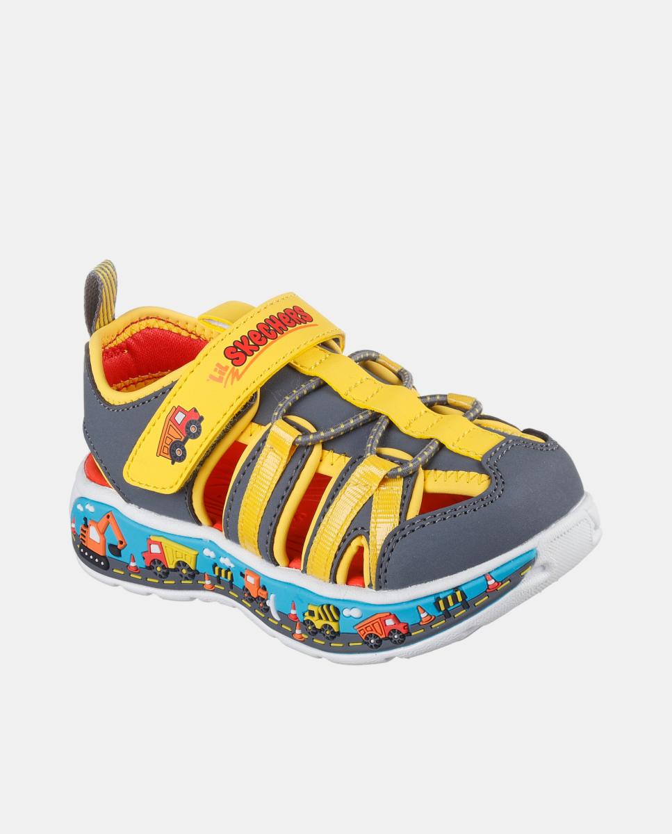Sandálias Fechadas com Ajuste de Velcro Skechers Mostarda-3