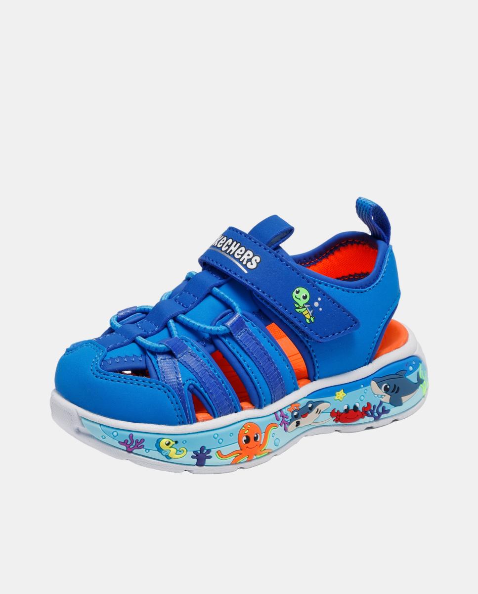 Sandálias Fechadas com Ajuste de Velcro Skechers Azul-oceano-2