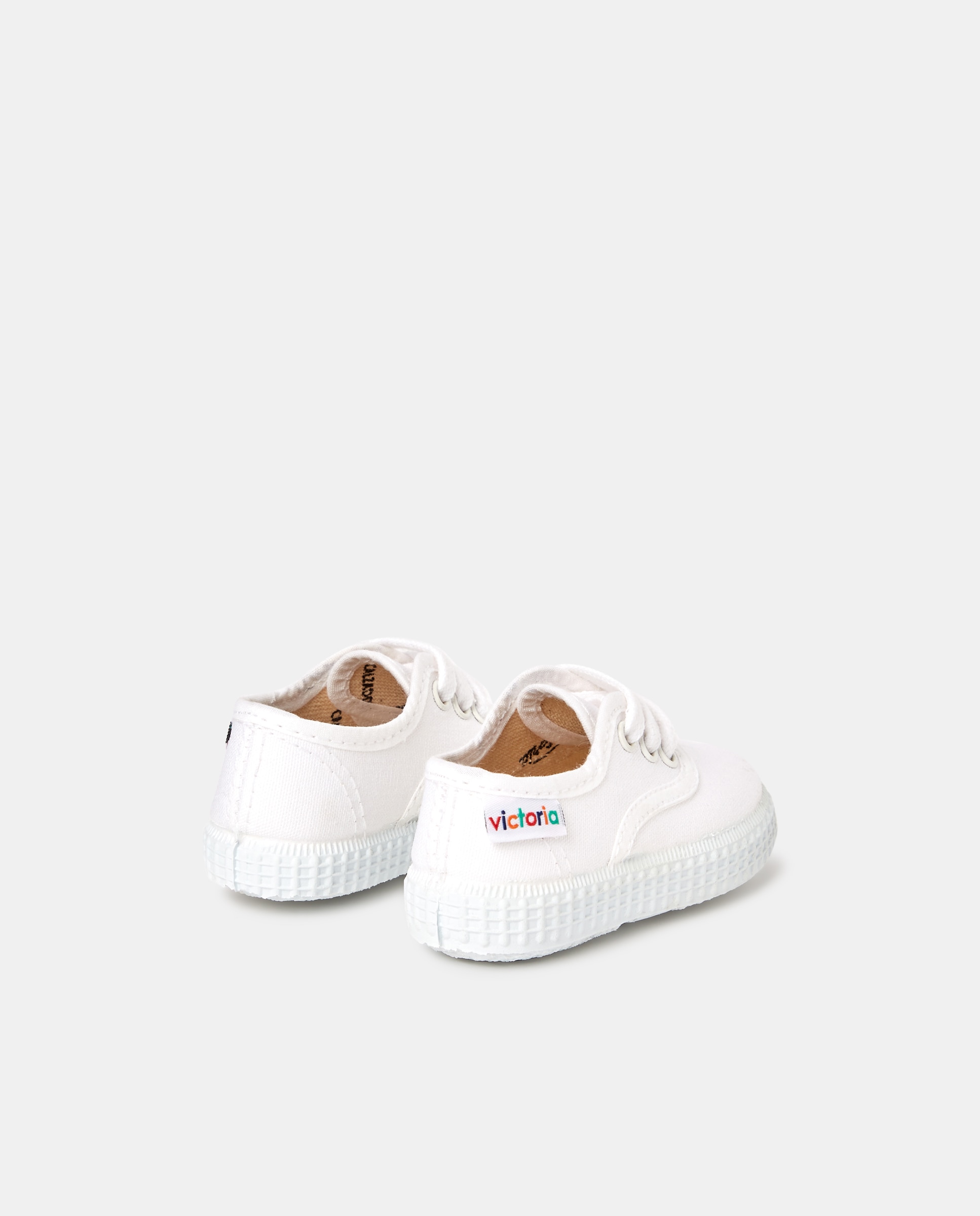 Sapatilhas de lona brancas de bebé com atacadores Branco-3