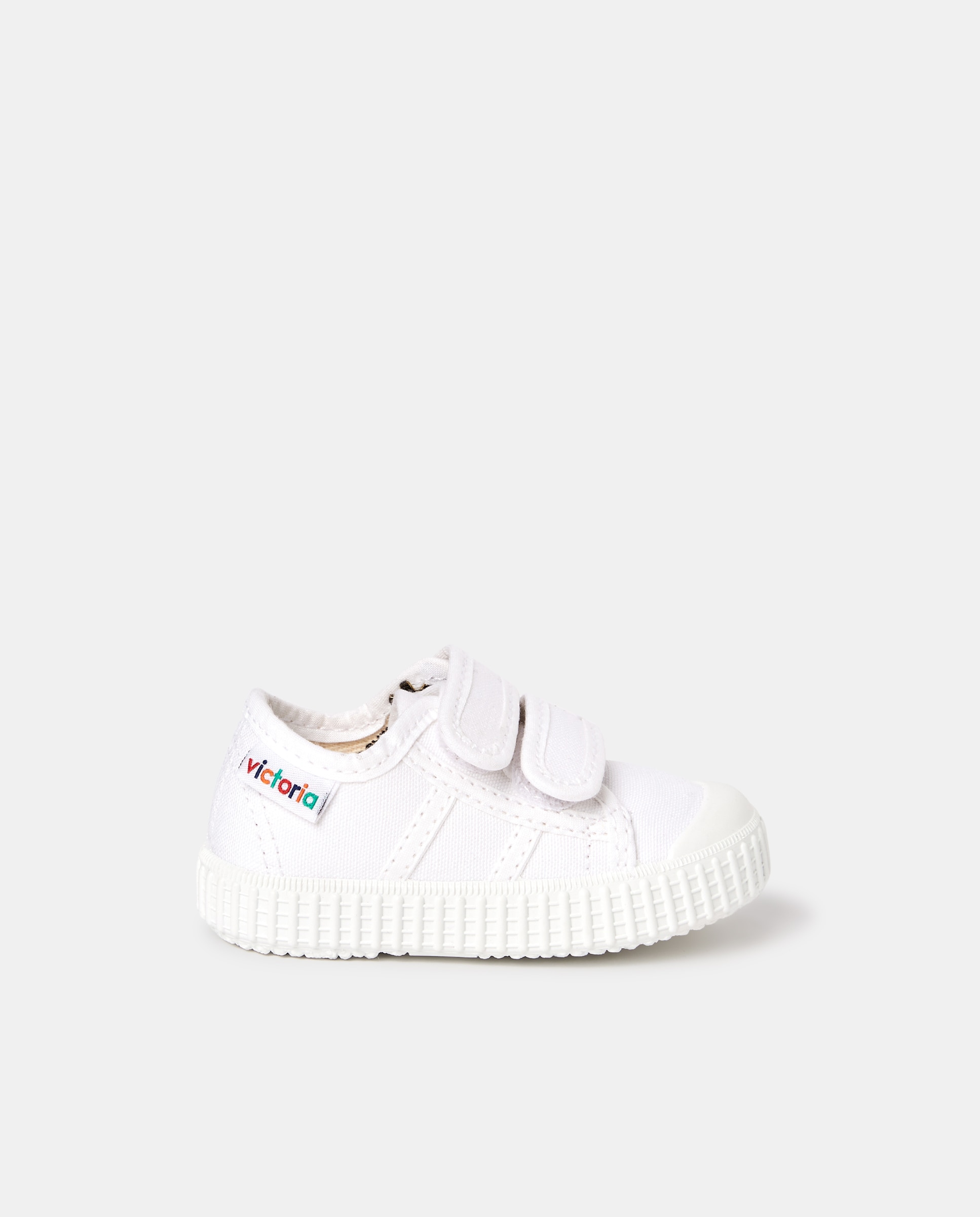 Zapatillas de niños tipo casco bajas en lona con cierre elástico - Victoria - Blanco Blanco-1