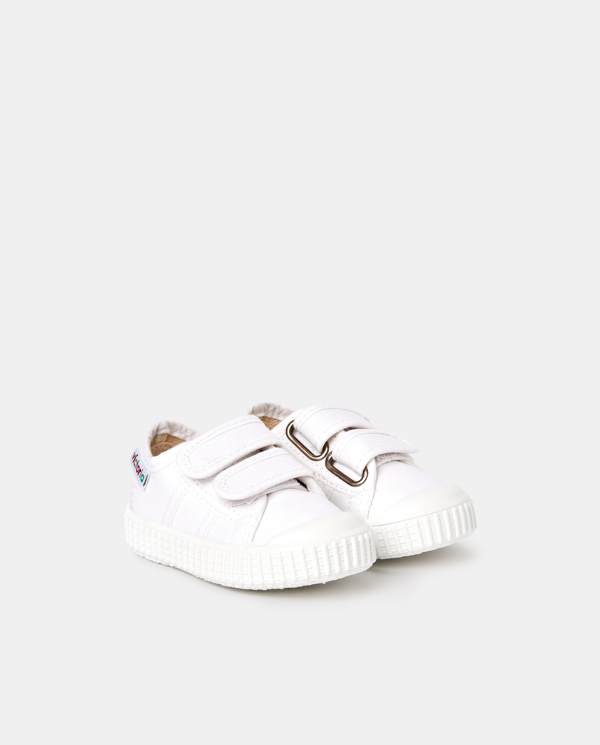 Zapatillas de niños tipo casco bajas en lona con cierre elástico - Victoria - Blanco Blanco-2