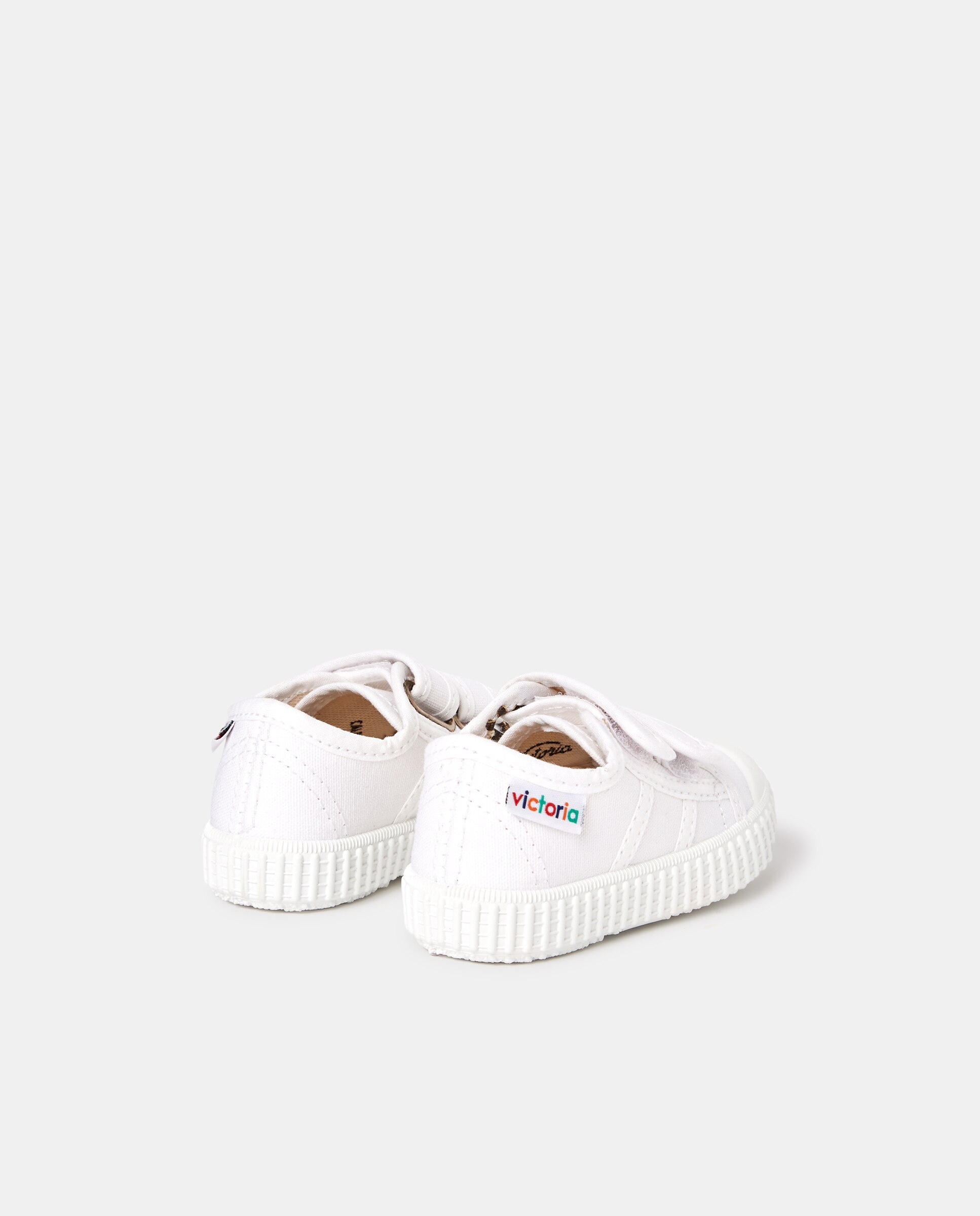 Zapatillas de niños tipo casco bajas en lona con cierre elástico - Victoria - Blanco Blanco-3