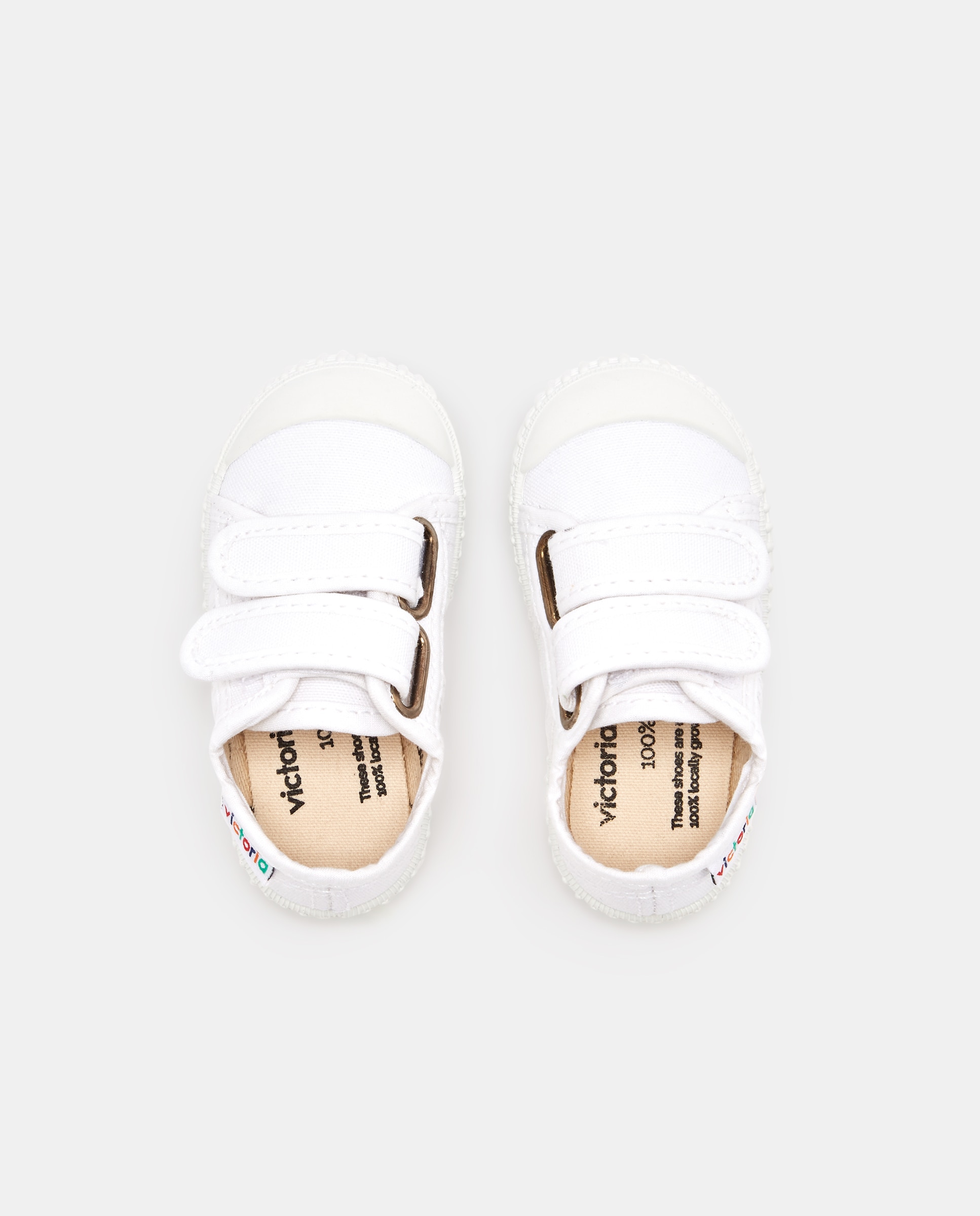 Zapatillas de niños tipo casco bajas en lona con cierre elástico - Victoria - Blanco Blanco-4