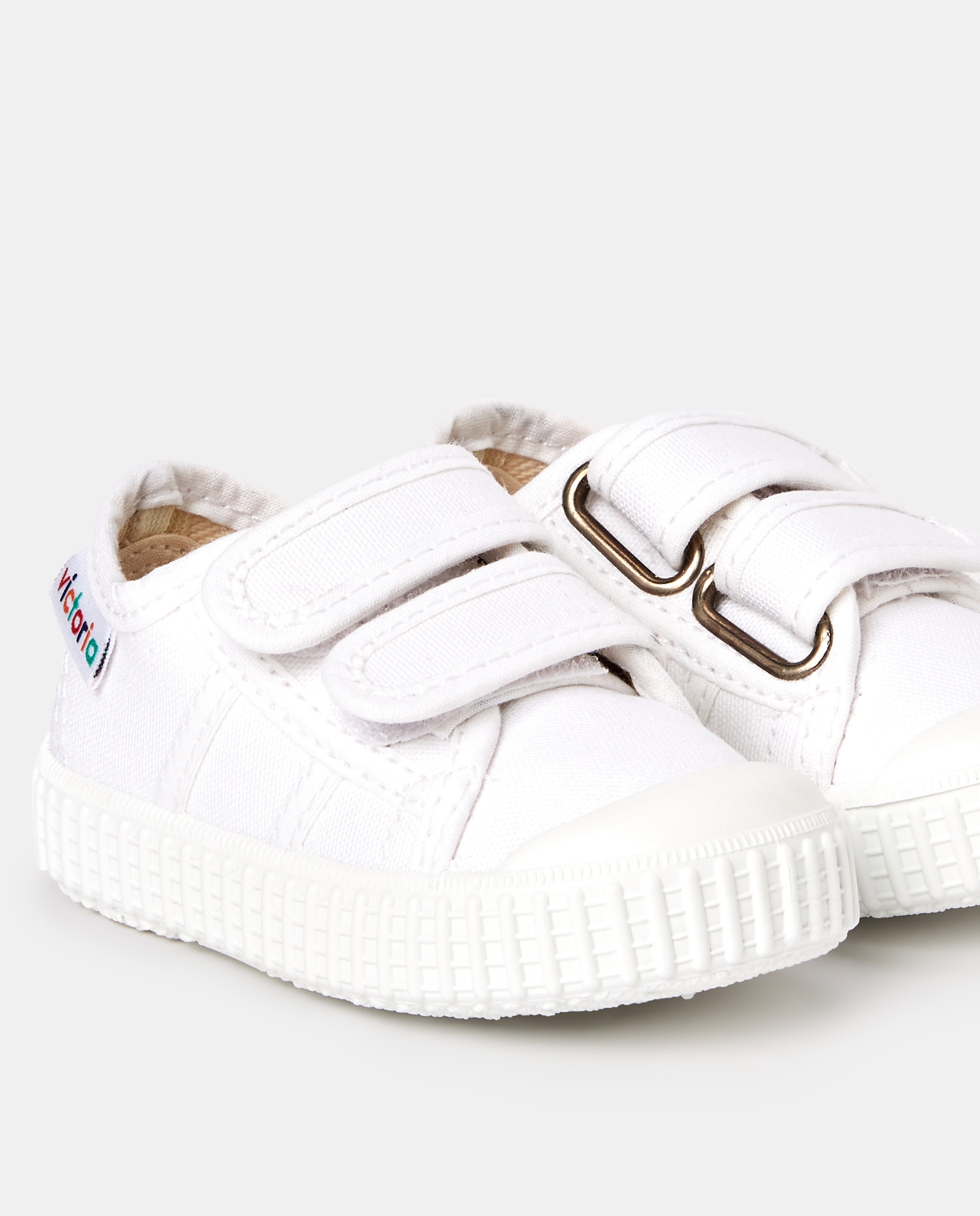 Zapatillas de niños tipo casco bajas en lona con cierre elástico - Victoria - Blanco Blanco-5