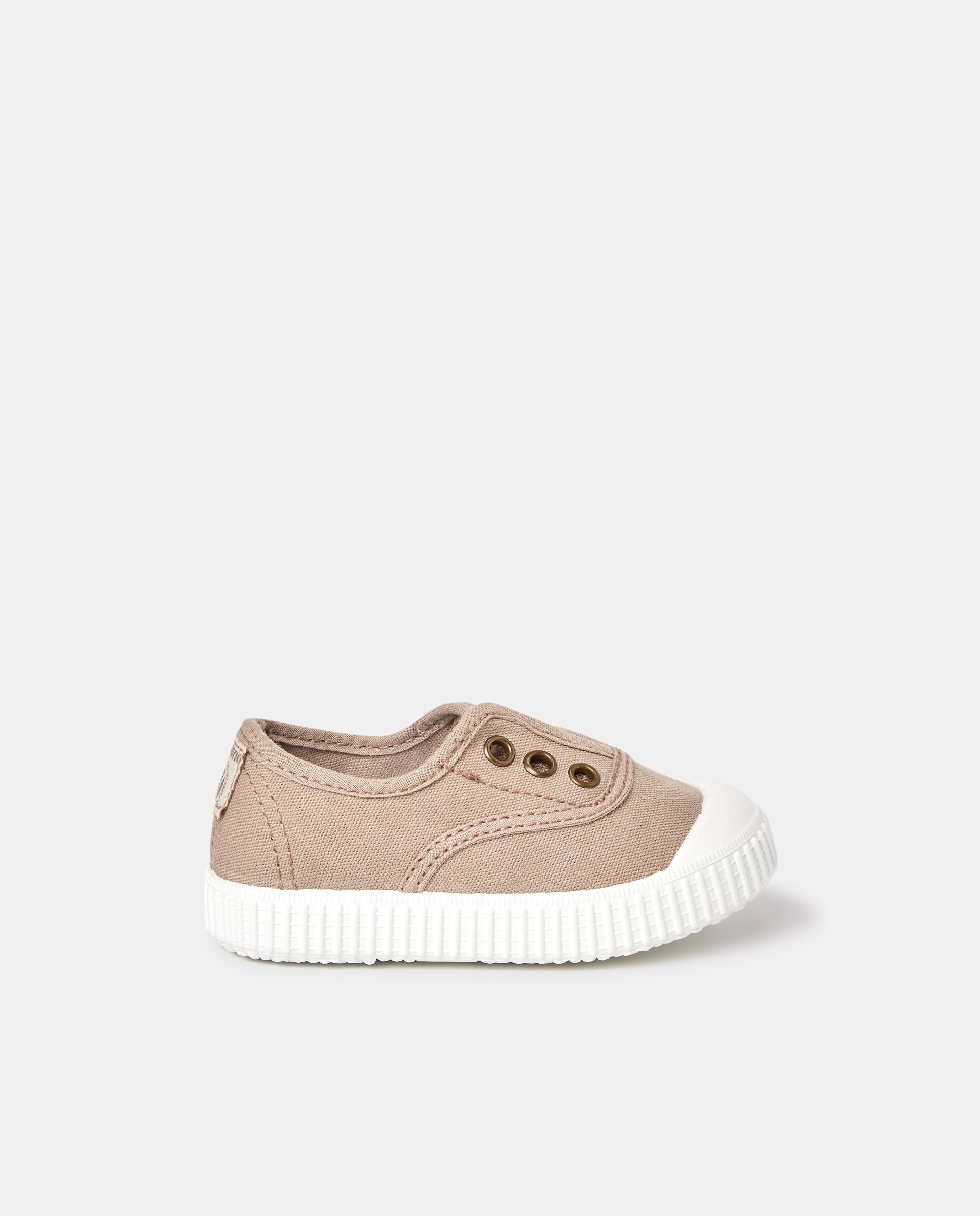 Victoria - Zapatillas de bebés bajas tipo casco de lona con puntera reforzada y cierre elástico.