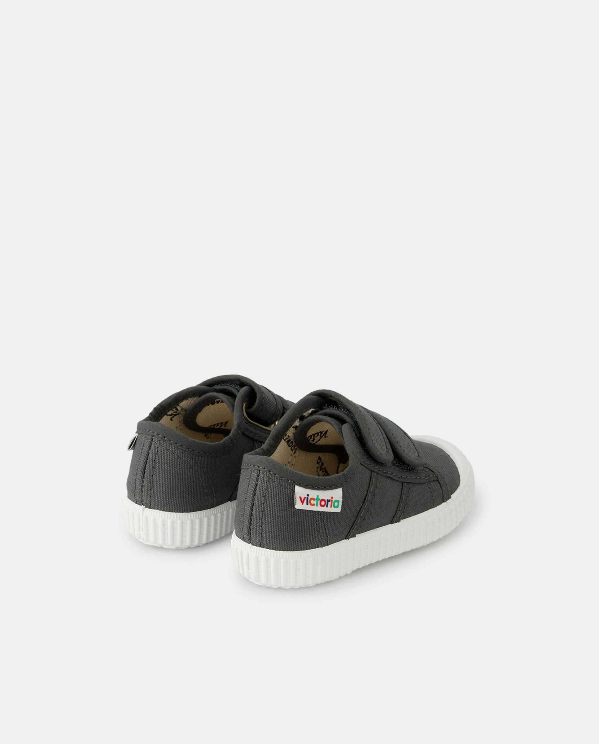 Zapatillas de niños tipo casco bajas en lona con cierre elástico - Victoria - Gris Gris-3
