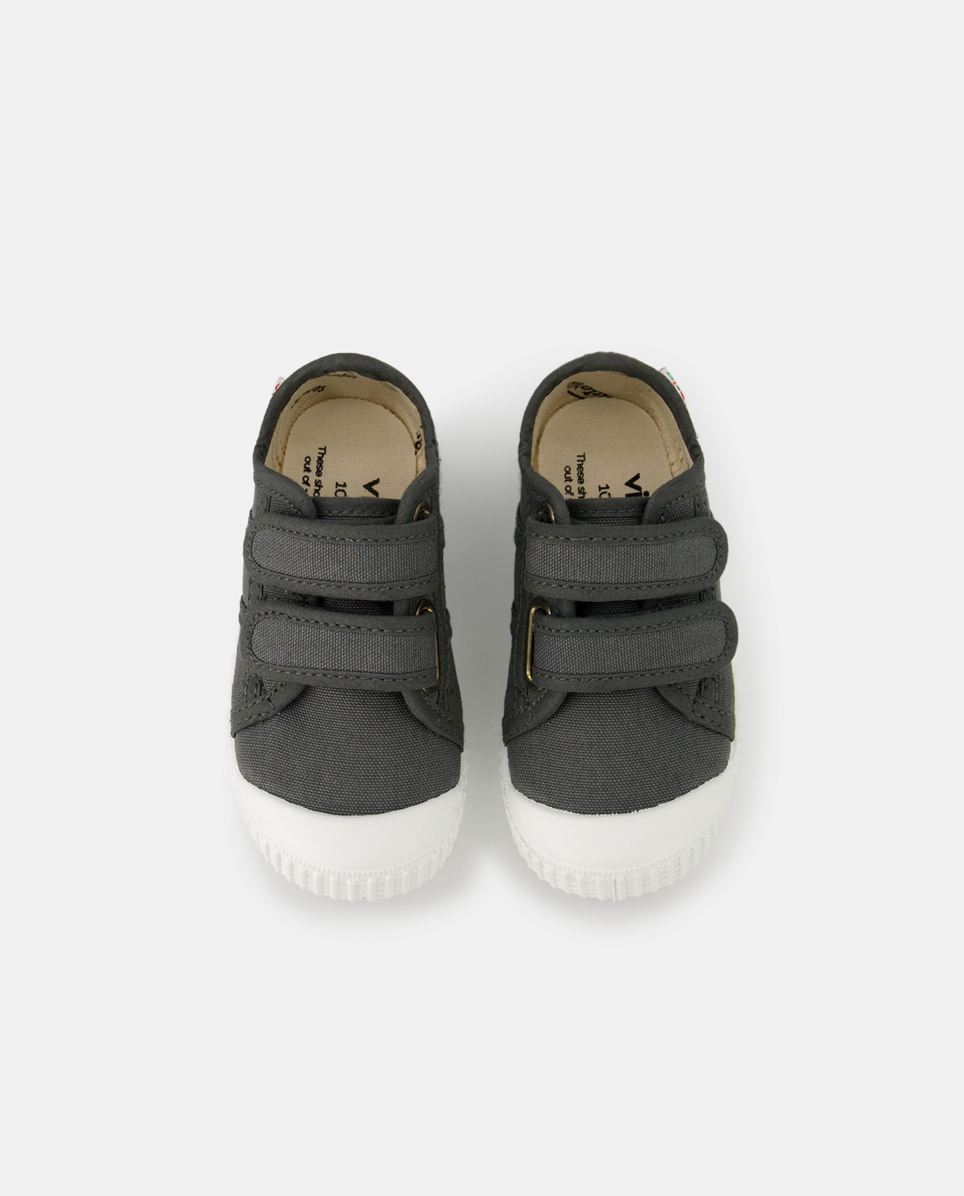 Zapatillas de niños tipo casco bajas en lona con cierre elástico - Victoria - Gris Gris-4