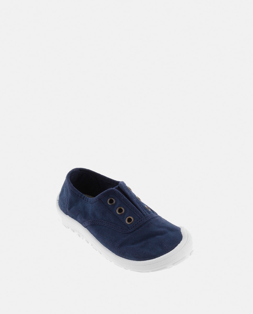 Sapatilhas de Lona de Criança Barefoot com Elástico Central Victoria Azul-cobalto-2