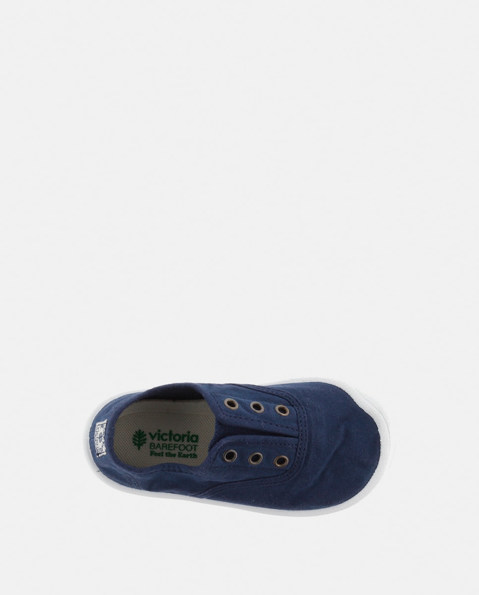 Sapatilhas de Lona de Criança Barefoot com Elástico Central Victoria Azul-cobalto-4