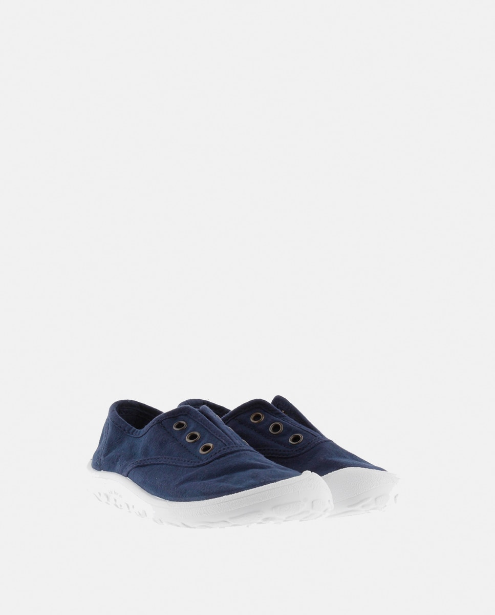 Sapatilhas de Lona de Criança Barefoot com Elástico Central Victoria Azul-cobalto-5
