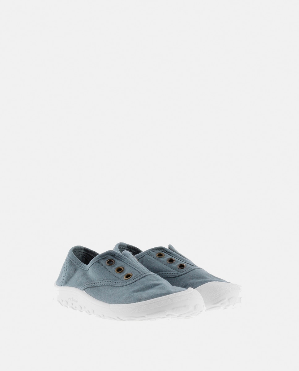 Sapatilhas de Lona de Criança Barefoot com Elástico Central Azul-5