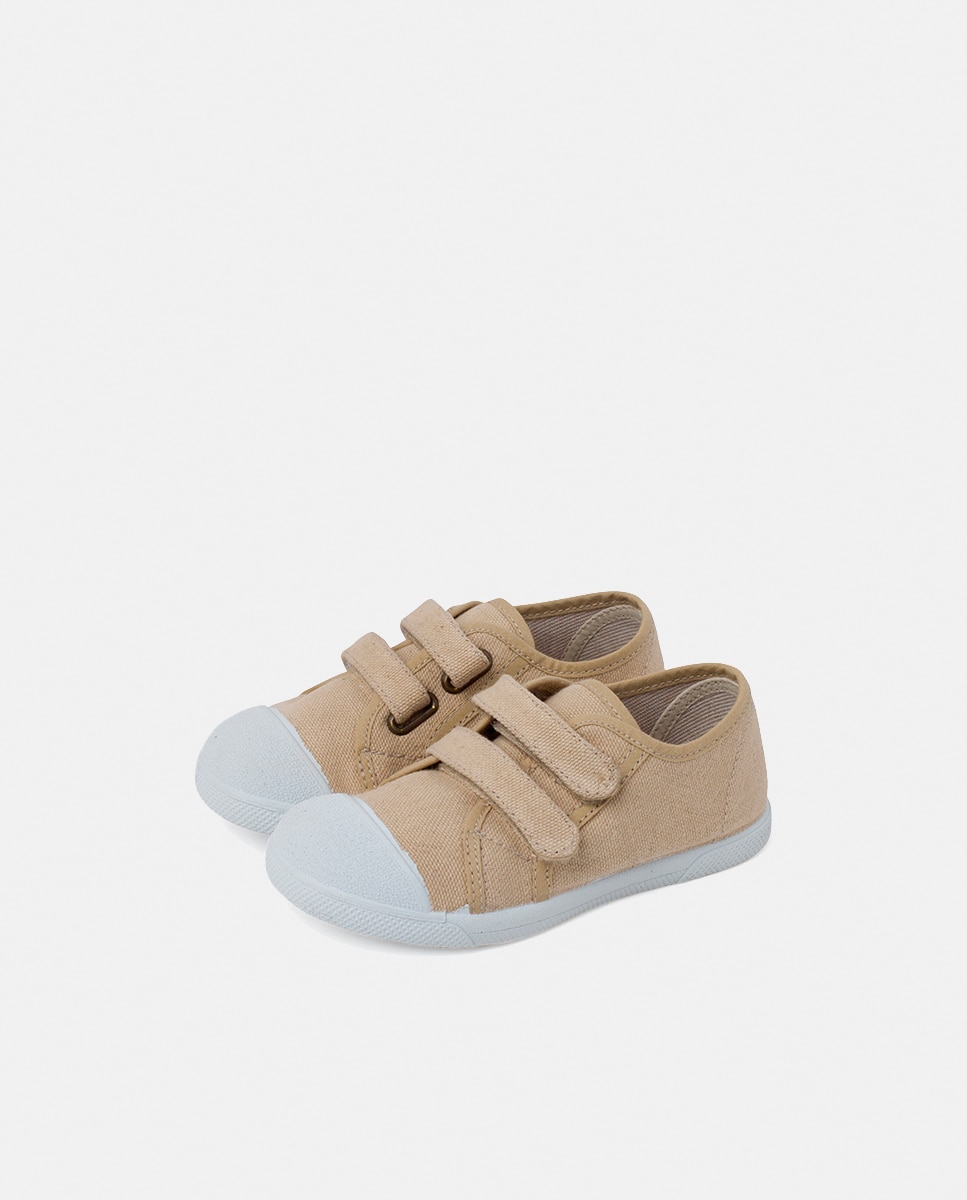 Sapatilhas Flexíveis de Lona Eco com Tira Aderente - Azul Ganga Pisamonas Taupe-3