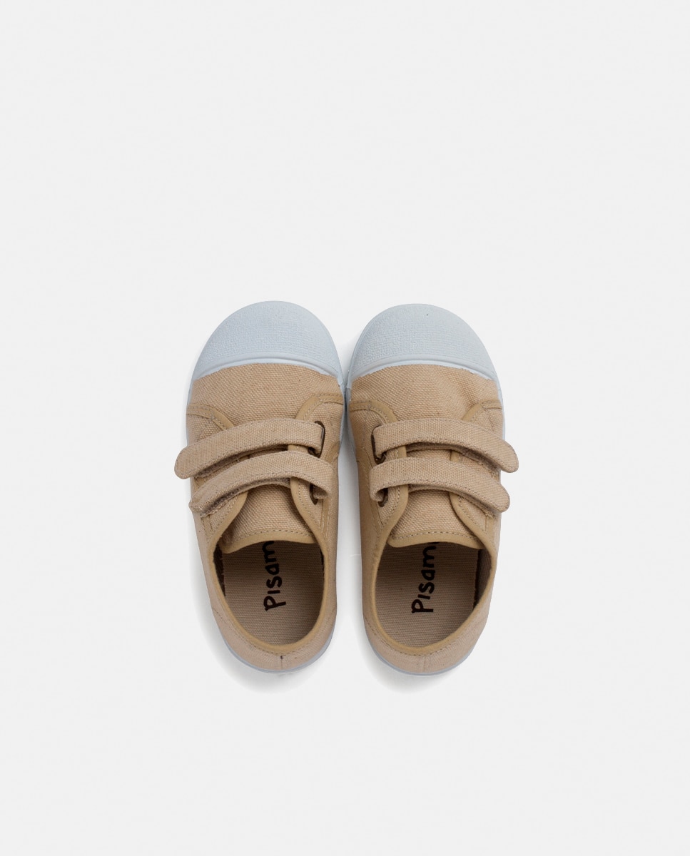 Sapatilhas Flexíveis de Lona Eco com Tira Aderente - Azul Ganga Pisamonas Taupe-4