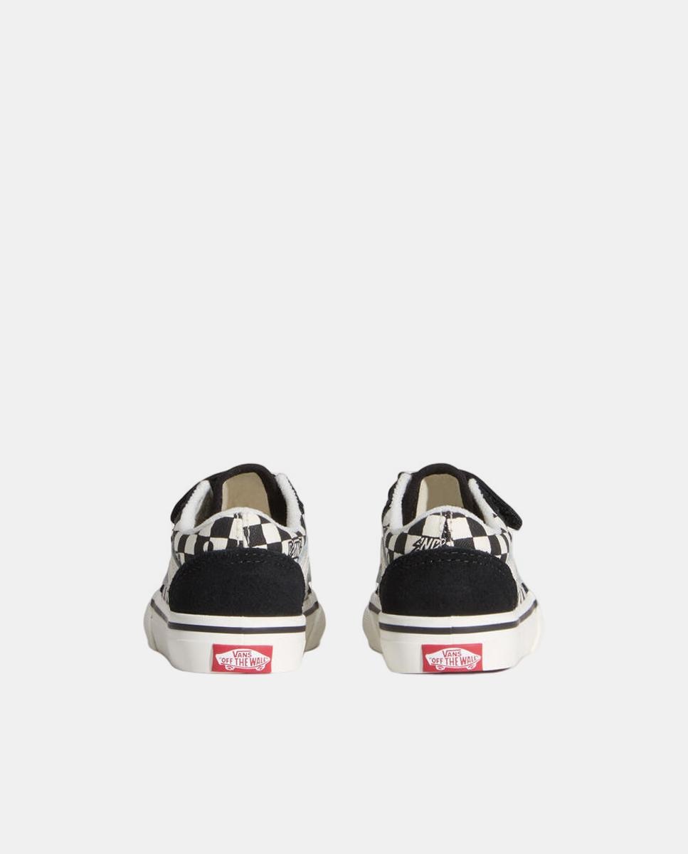 Sapatilhas causal modelo Old Skool Velcro Vans Preto-3