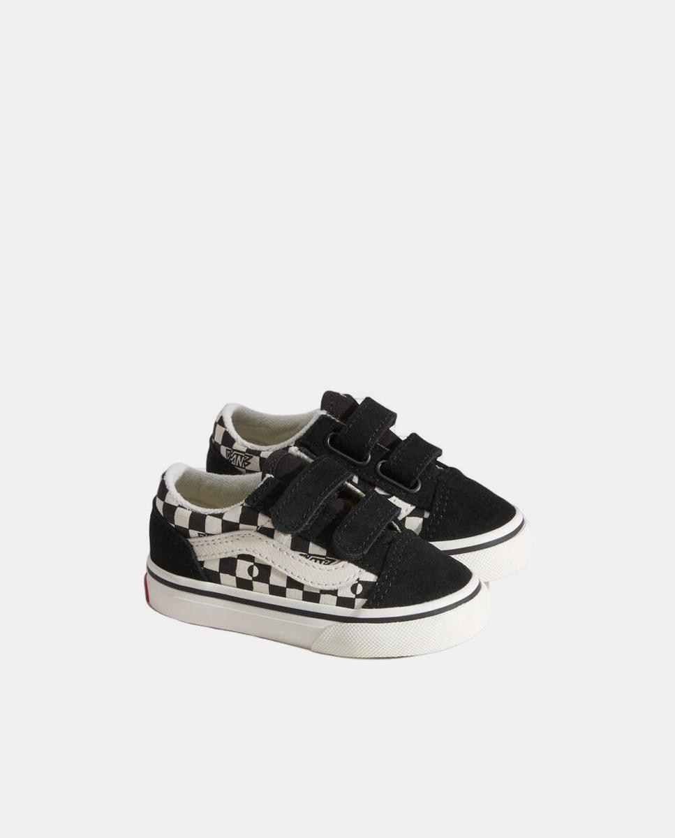 Sapatilhas causal modelo Old Skool Velcro Vans Preto-5