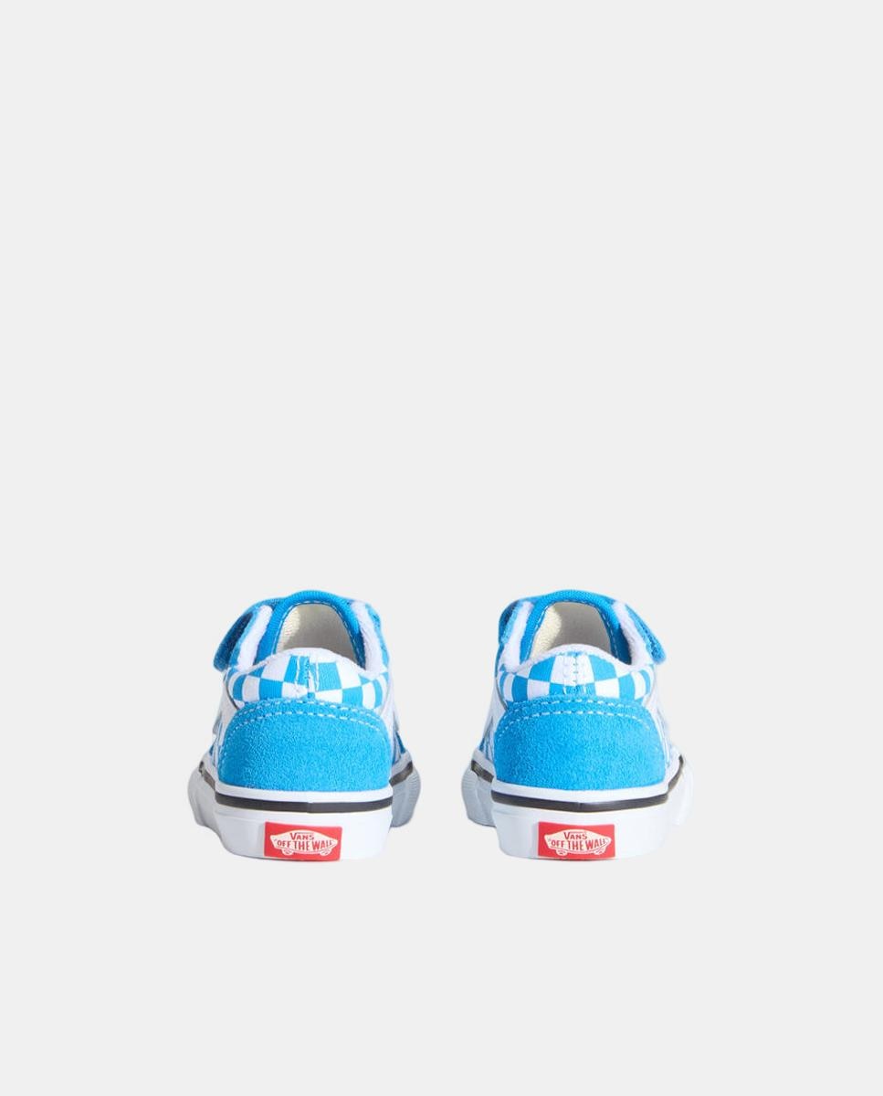 Sapatilhas causal modelo Old Skool Velcro Vans Azul-3