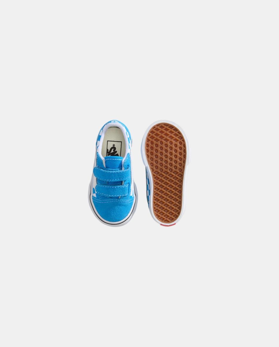 Sapatilhas causal modelo Old Skool Velcro Vans Azul-4