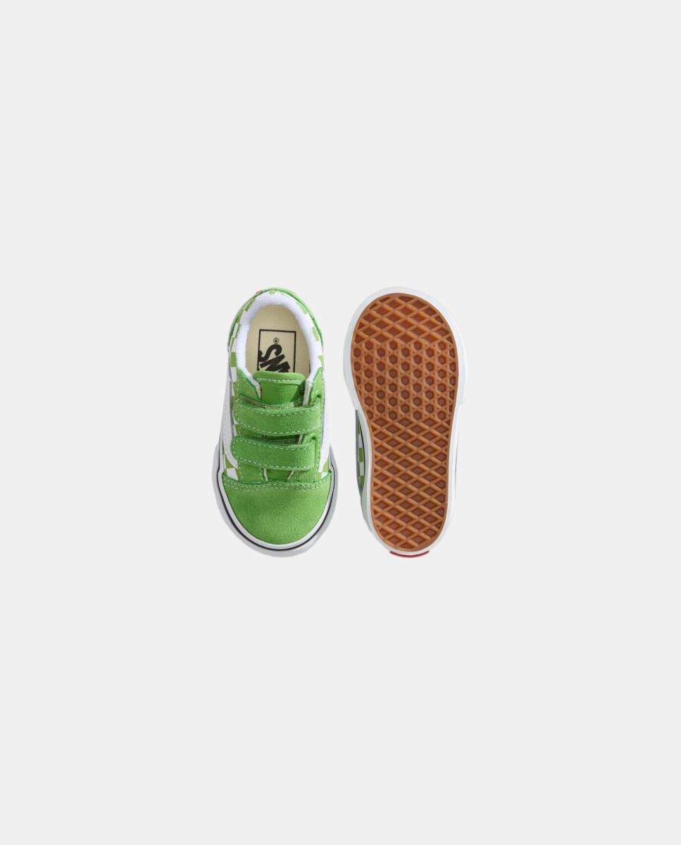 Sapatilhas Casual de Bebé Modelo Old Skool Velcro Vans Verde mate-4
