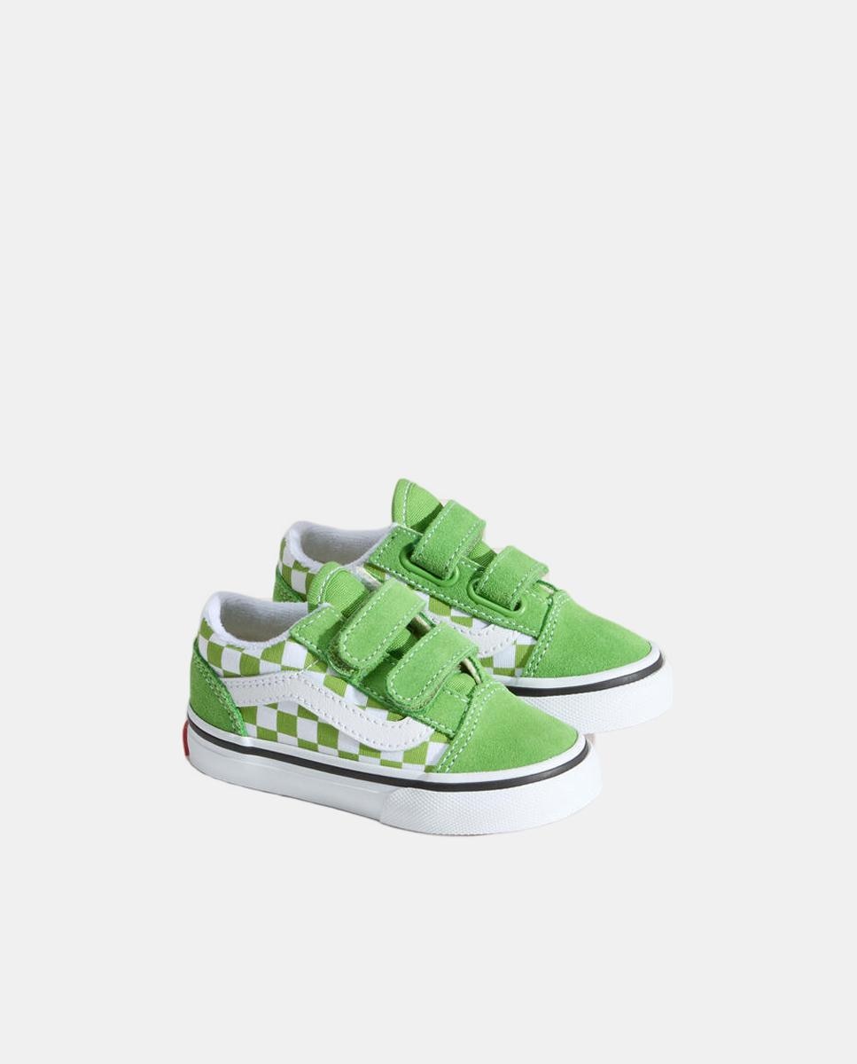 Sapatilhas Casual de Bebé Modelo Old Skool Velcro Vans Verde mate-5