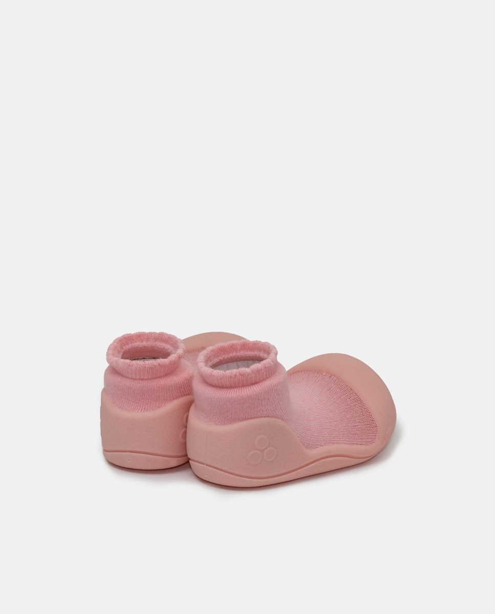 Botas de Tricot de Bebé em Têxtil com Desenho de Tulipa Attipas Rosa-3