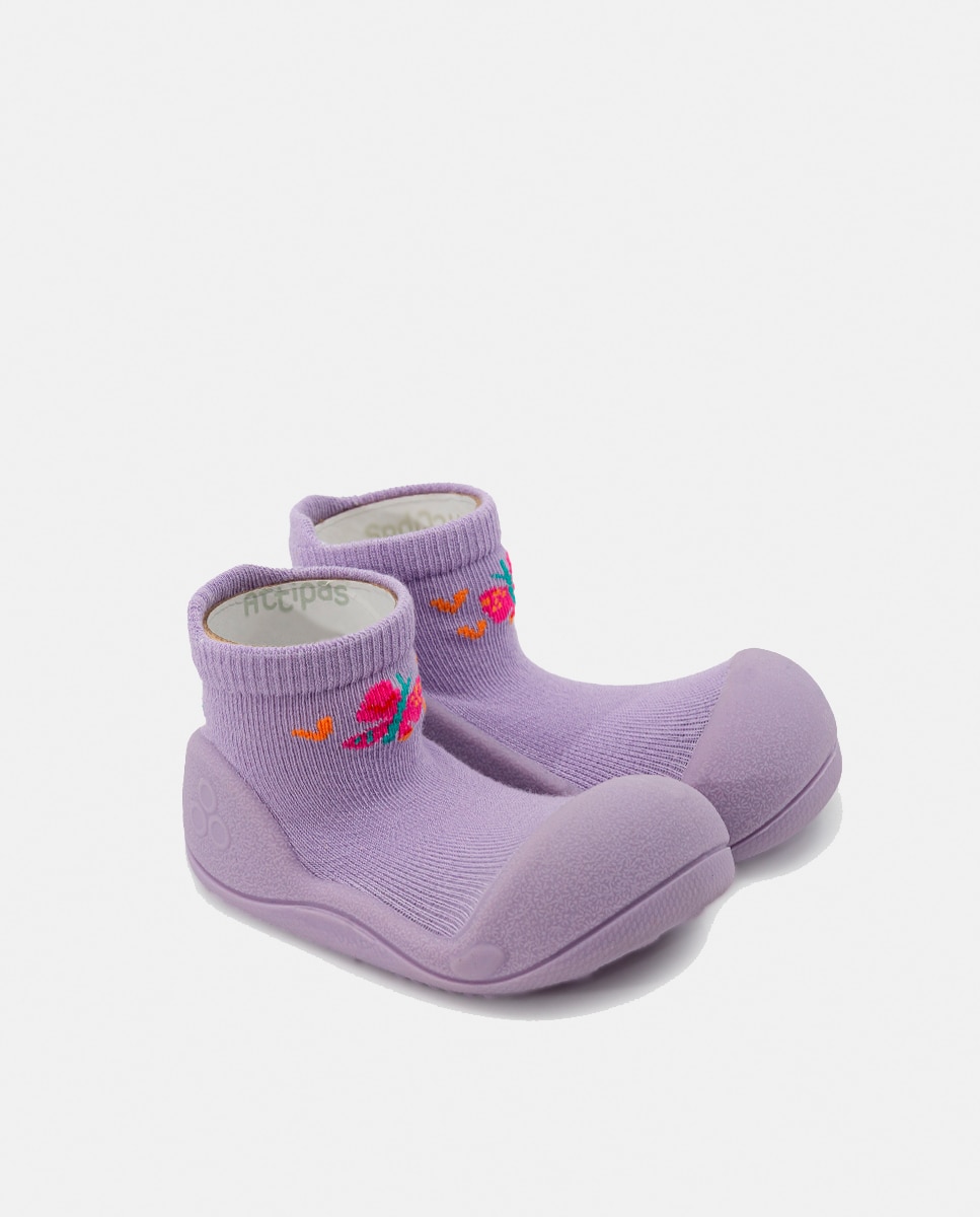 Botas de Tricot de Bebé Roxo-2