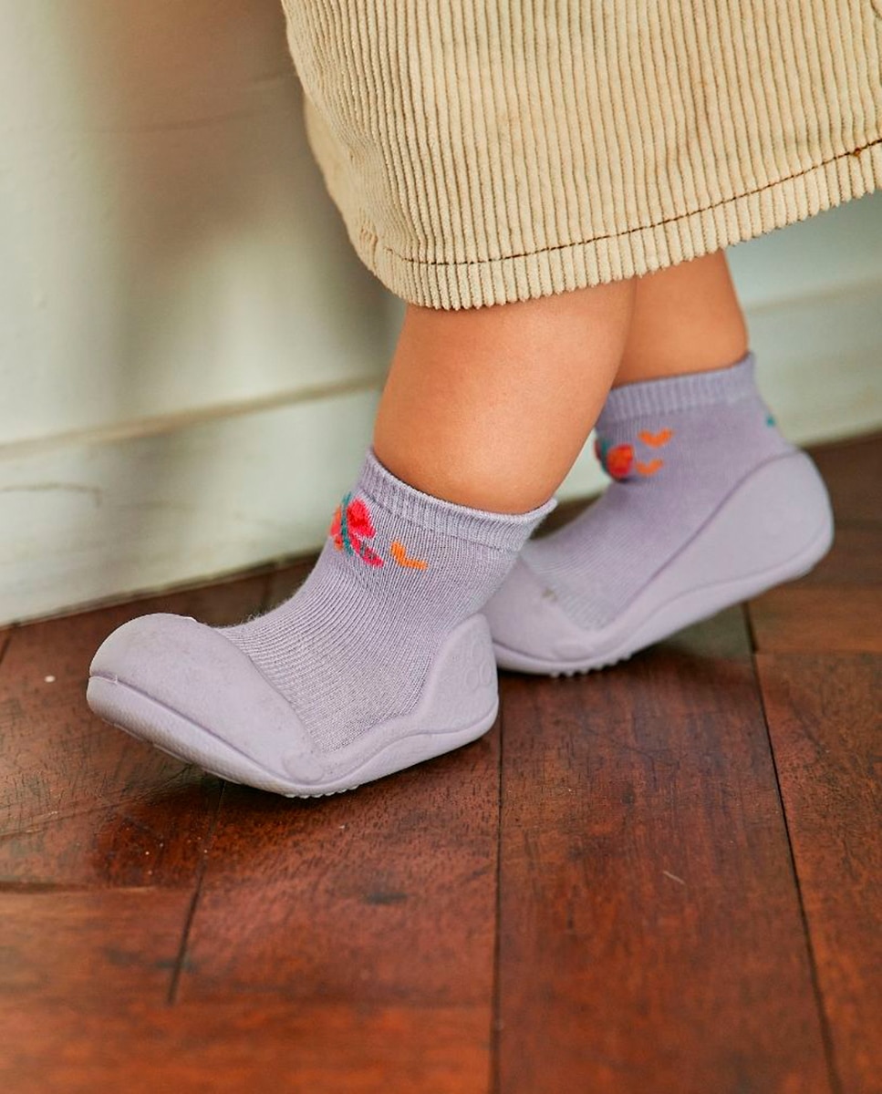 Botas de Tricot de Bebé Roxo-4