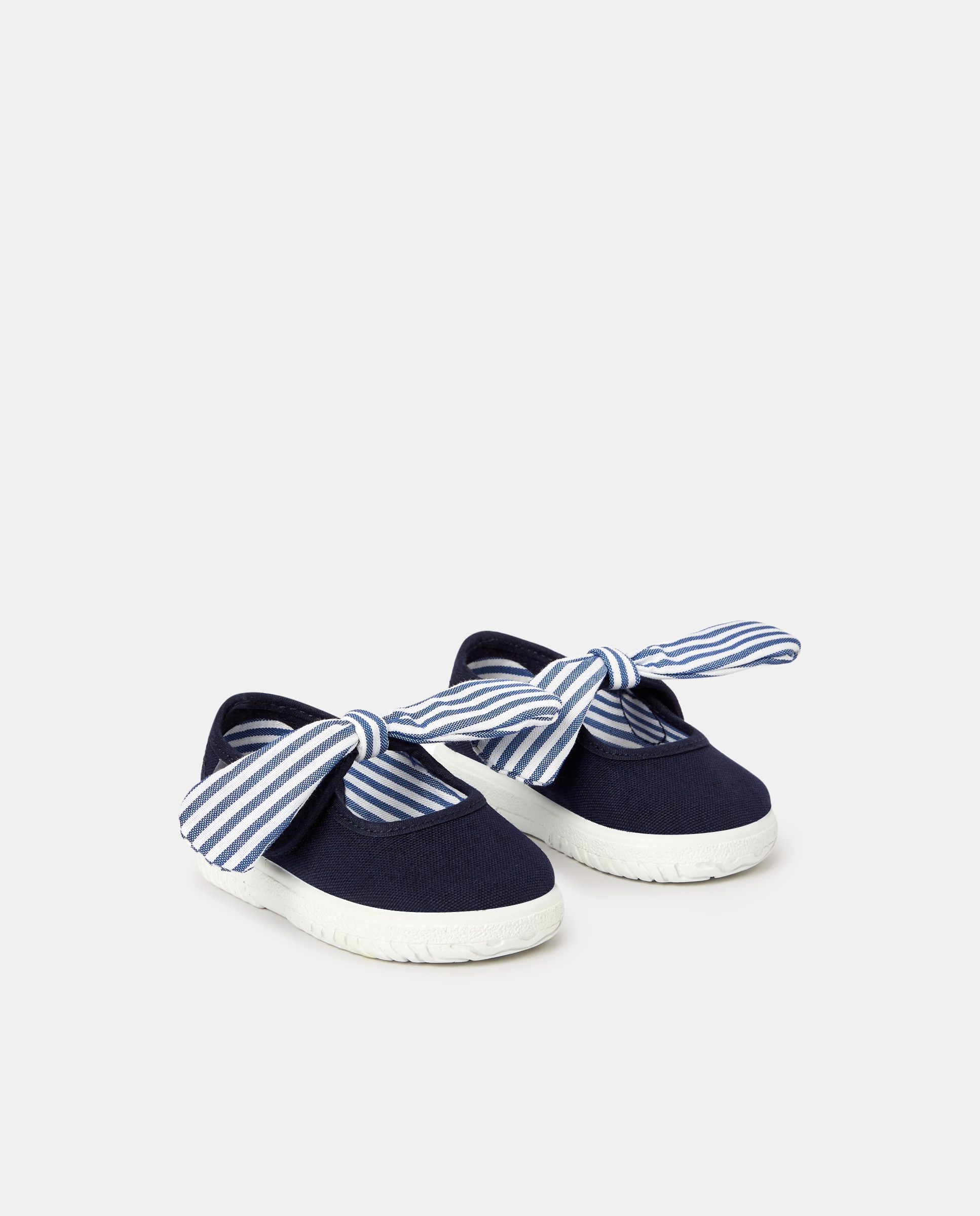 Merceditas de bebé niña en lona con cierre adherente - Victoria - Fucsia Azul marino-3