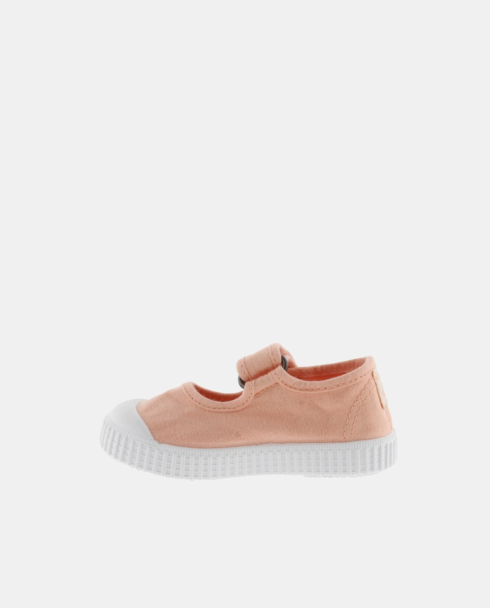 Merceditas de bebé niña en lona con cierre adherente - Victoria - Coral Coral-3