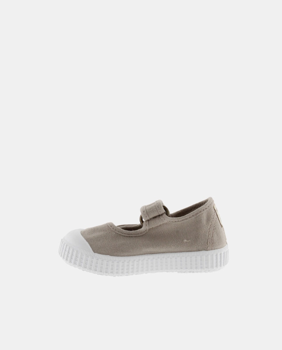 Merceditas de bebé niña en lona con cierre adherente - Victoria - Beige Beige-3