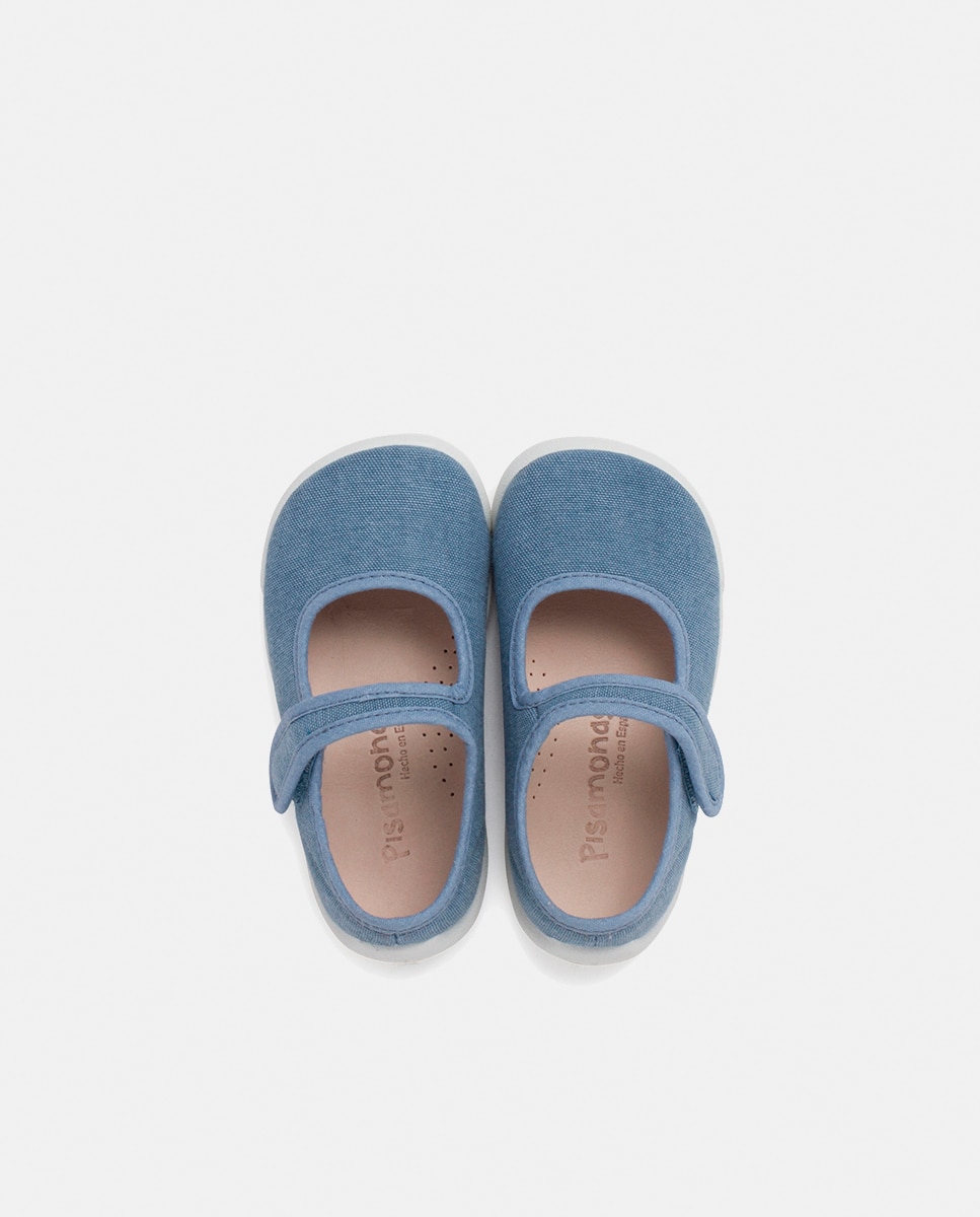 Sapatos de Presilha Barefoot com Tira Aderente Azul-4