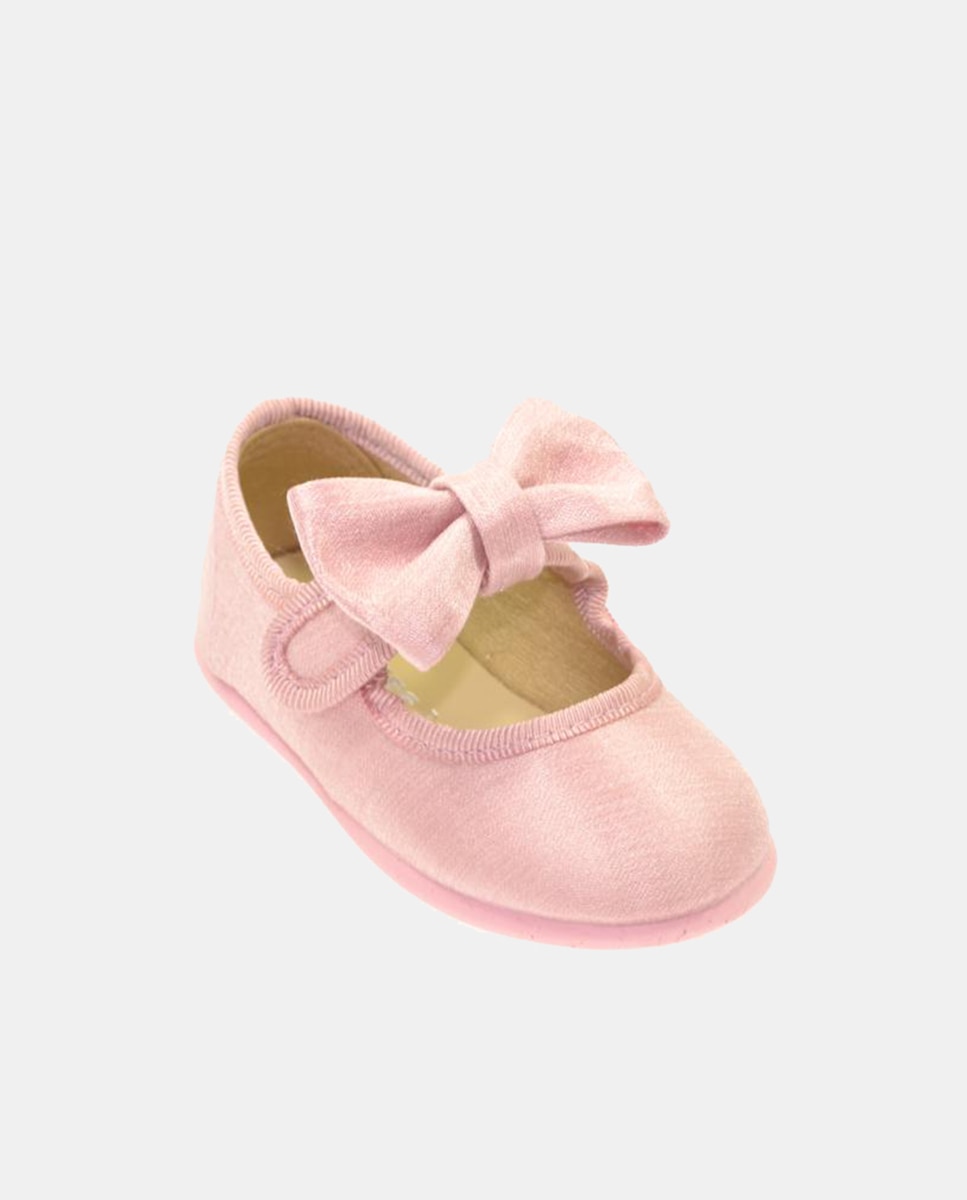 Imagen 0 de Merceditas de bebé niña en lino con adorno Natural